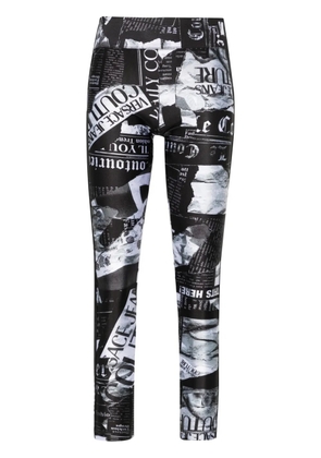 Versace Jeans Couture Magazine-print leggings - Black
