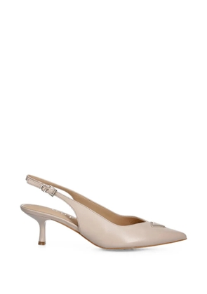 GUESS USA logo-plaque slingback pumps - Neutrals