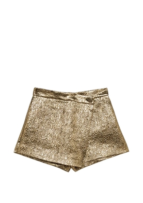 MSGM brocade-effect wrap shorts - Gold