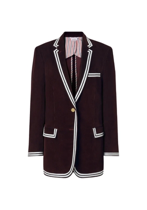 Thom Browne corduroy stripe-trim coat - Red