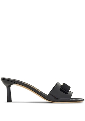 Ferragamo Vara 55mm bow patent sandals - Black