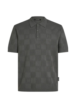 Karl Lagerfeld monogram checked polo shirt - Grey