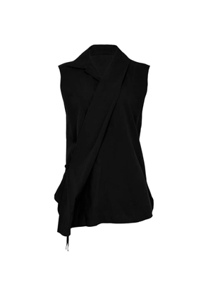 Y's wrap-knot sleeveless shirt - Black