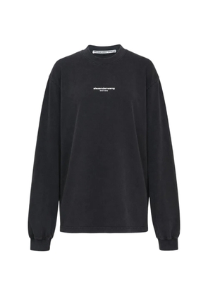 Alexander Wang logo-print long-sleeve T-shirt - Black