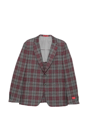 Isaia check-pattern notch-lapel blazer - Grey
