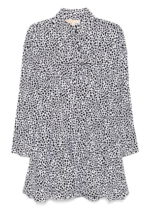 Michael Kors printed pleated shirt dress - White