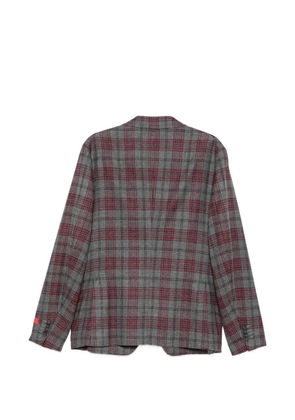 Isaia check-pattern notch-lapel blazer - Grey