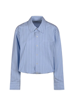 Alexander Wang vertical-stripe chest-pocket shirt - Blue