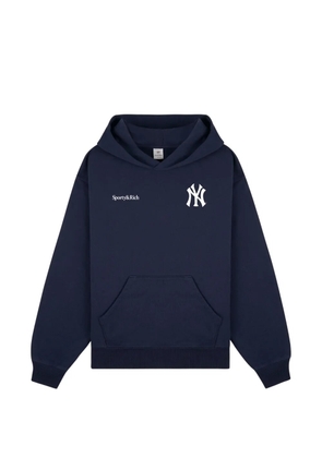 Sporty & Rich x Yankees Curve logo-print hoodie - Blue