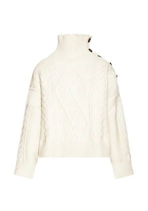 Yves Salomon cable-knit button-detail sweater - Neutrals