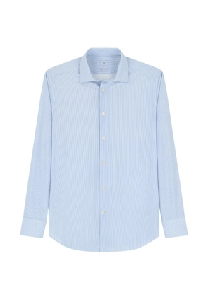 Boggi Milano shirt striped stretch nylon B Tech slim fit - Blue
