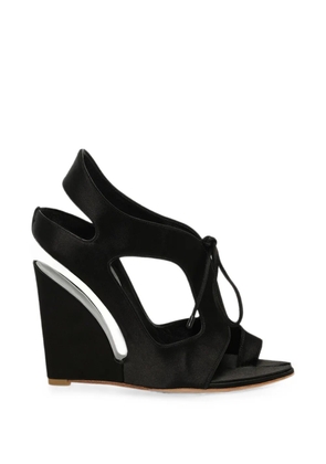 Balenciaga lace-up wedged sandals - Black