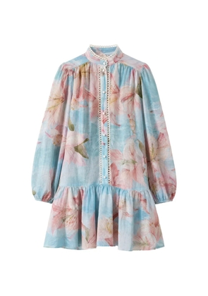NEMA floral-print ruffled mini dress - Blue