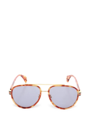 Gucci Pre-Owned 2020s tortoiseshell-effect pilot sunglasses - Brown