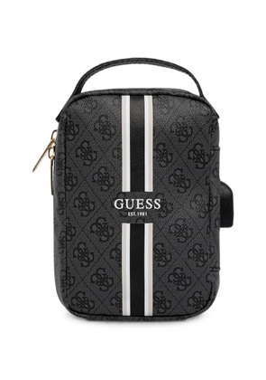 GUESS USA monogram-print striped tech bag - Black