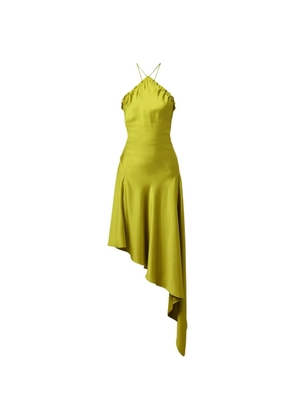 The Attico halterneck asymmetric midi dress - Green