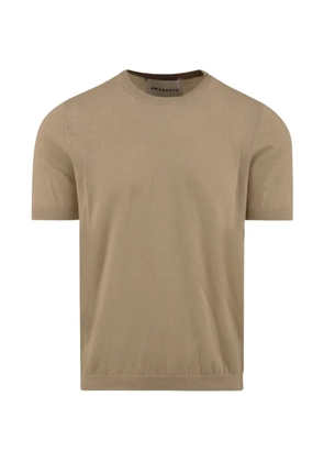 AMARANTO fine-knit short-sleeve sweater - Neutrals