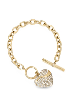 GUESS USA crystal-embellished heart-pendant bracelet - Yellow