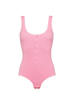 ERES Gourmandise pointelle-knit button-up bodysuit - Pink