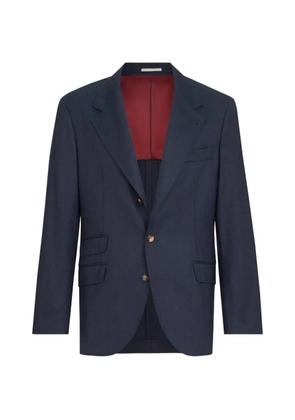 Brunello Cucinelli virgin wool flannel deconstructed Cavallo blazer - Blue