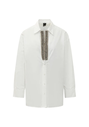 PINKO Capirai crystal-embellished poplin shirt - White