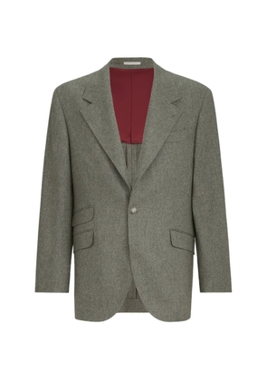 Brunello Cucinelli virgin wool flannel Cavallo Tailor blazer with metal buttons - Grey