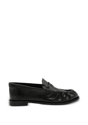 rag & bone Lexi ruched leather loafers - Black