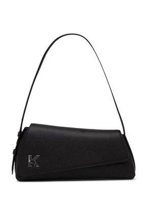 Karl Lagerfeld Jeans logo-plaque pebbled shoulder bag - Black