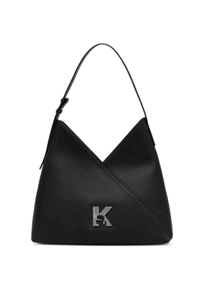 Karl Lagerfeld Jeans logo-plaque pebbled-texture tote bag - Black