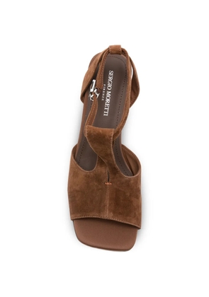 SERGIO MORETTI FIRENZE suede T-bar sandals - Brown