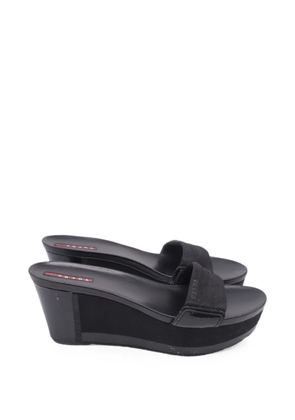 Prada Pre-Owned slip-on wedge sandals - Black