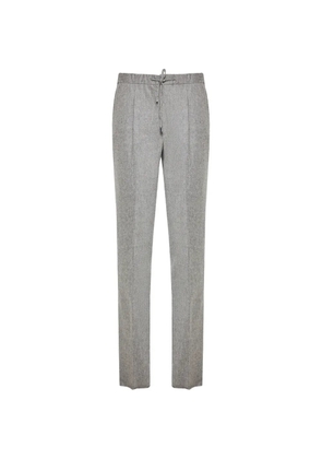 Enrico Mandelli drawstring-fastening pleated trousers - Grey