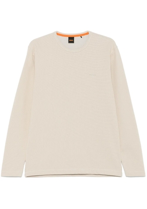 BOSS logo-embroidered sweater - Neutrals
