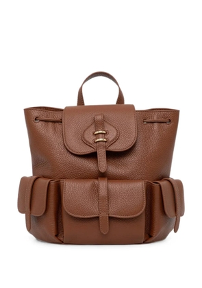 Coccinelle medium Mavery grainy-leather drawstring backpack - Brown