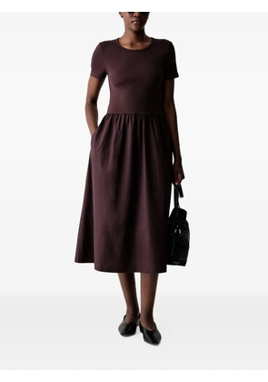 Marc O'Polo gathered-skirt midi dress - Brown