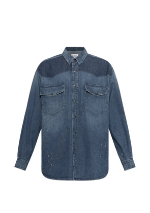 Maison Margiela paint-splatter western-yoke denim shirt - Blue