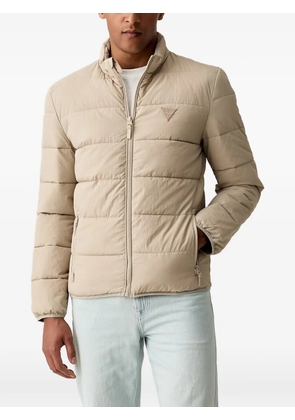 GUESS USA quilted logo-patch jacket - Neutrals