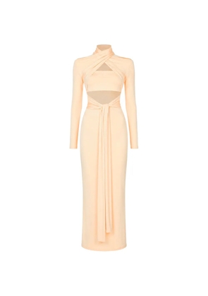 LAPOINTE cutout knotted gown maxi dress - Orange