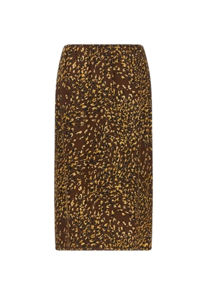 TWINSET animal-print midi skirt - Brown