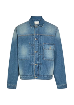 Foret Hazy pleated chest-pocket denim jacket - Blue
