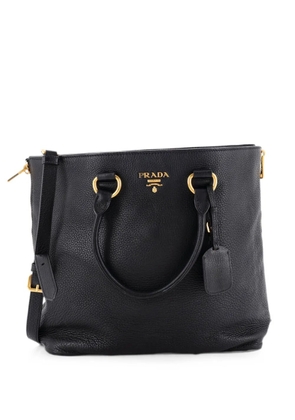 Prada Pre-Owned Side Zip Convertible Vitello Daino Large tote bag - Black