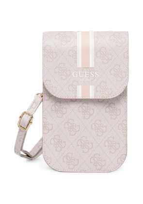 GUESS USA logo-print striped-detail phone bag - Pink