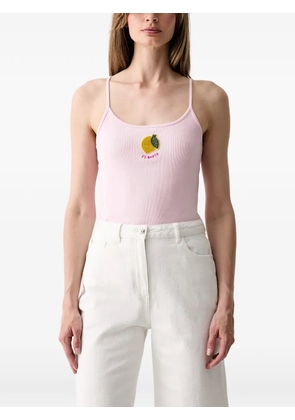 MC2 Saint Barth Zaira bead-embellished ribbed top - Pink