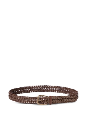 Brunello Cucinelli braided calfskin belt - Brown