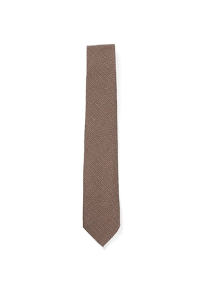 Canali geometric-pattern wool tie - Brown