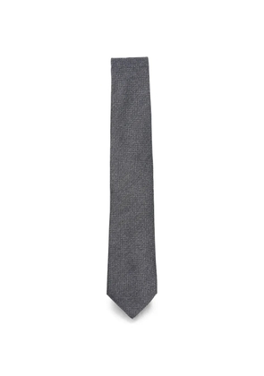 Canali micro-pattern silk tie - Grey