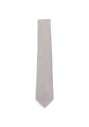 Canali houndstooth-pattern silk tie - Neutrals