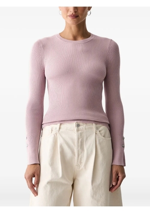 GUESS USA Ellie ribbed-knit button-cuff sweater - Pink