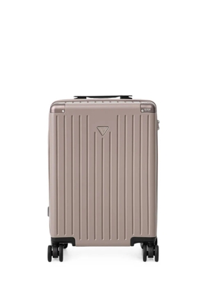 GUESS USA logo-plaque ridged suitcase - Neutrals