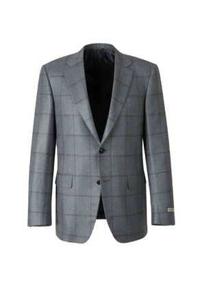 Canali check-pattern single-breasted blazer - Grey
